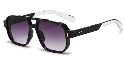 Vintage dubbele bruggen vierkante mannen en vrouwen zonnebril.