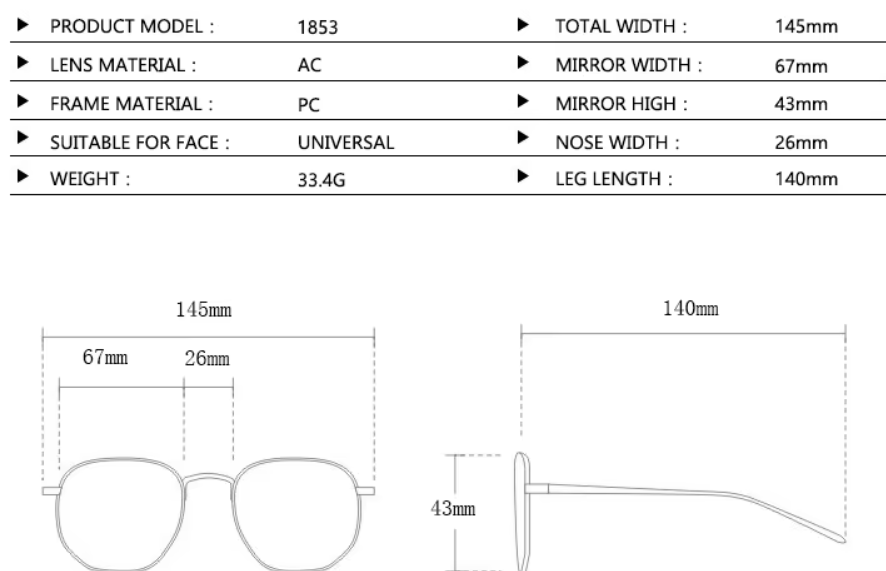 Populaire vierkante vintage zonnebril. Mannelijk en Vrouwelijk