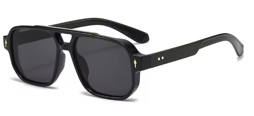 Vintage dubbele bruggen vierkante mannen en vrouwen zonnebril.