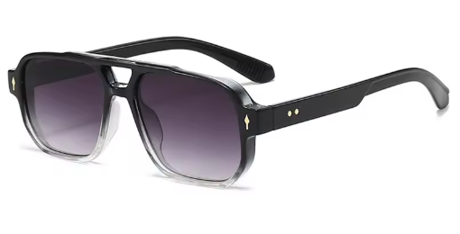 Vintage dubbele bruggen vierkante mannen en vrouwen zonnebril.