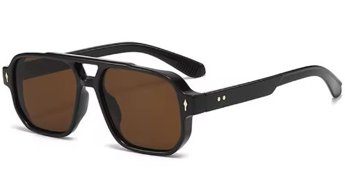 Vintage dubbele bruggen vierkante mannen en vrouwen zonnebril.