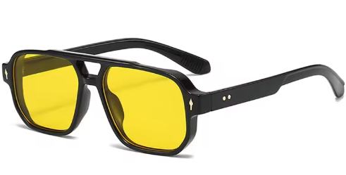 Vintage dubbele bruggen vierkante mannen en vrouwen zonnebril.