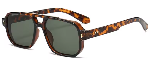 Vintage dubbele bruggen vierkante mannen en vrouwen zonnebril.