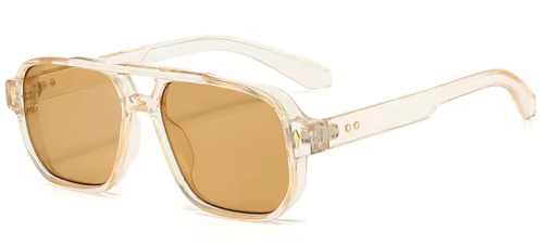 Vintage dubbele bruggen vierkante mannen en vrouwen zonnebril.