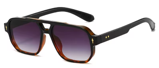 Vintage dubbele bruggen vierkante mannen en vrouwen zonnebril.