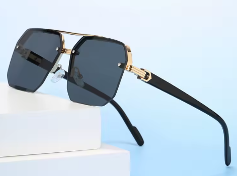 vierkant metalen heren zonnenbril